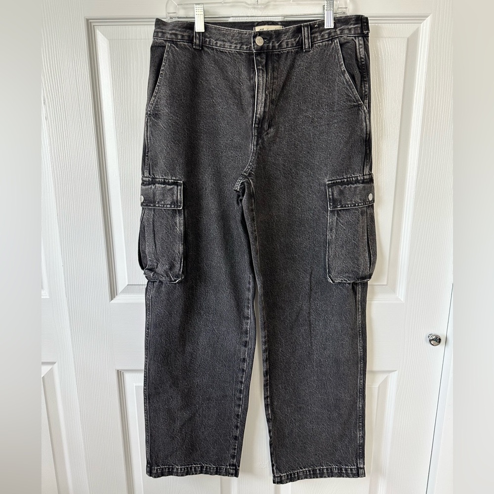 Madewell Black Low Slung Cargo Jeans Utility Style